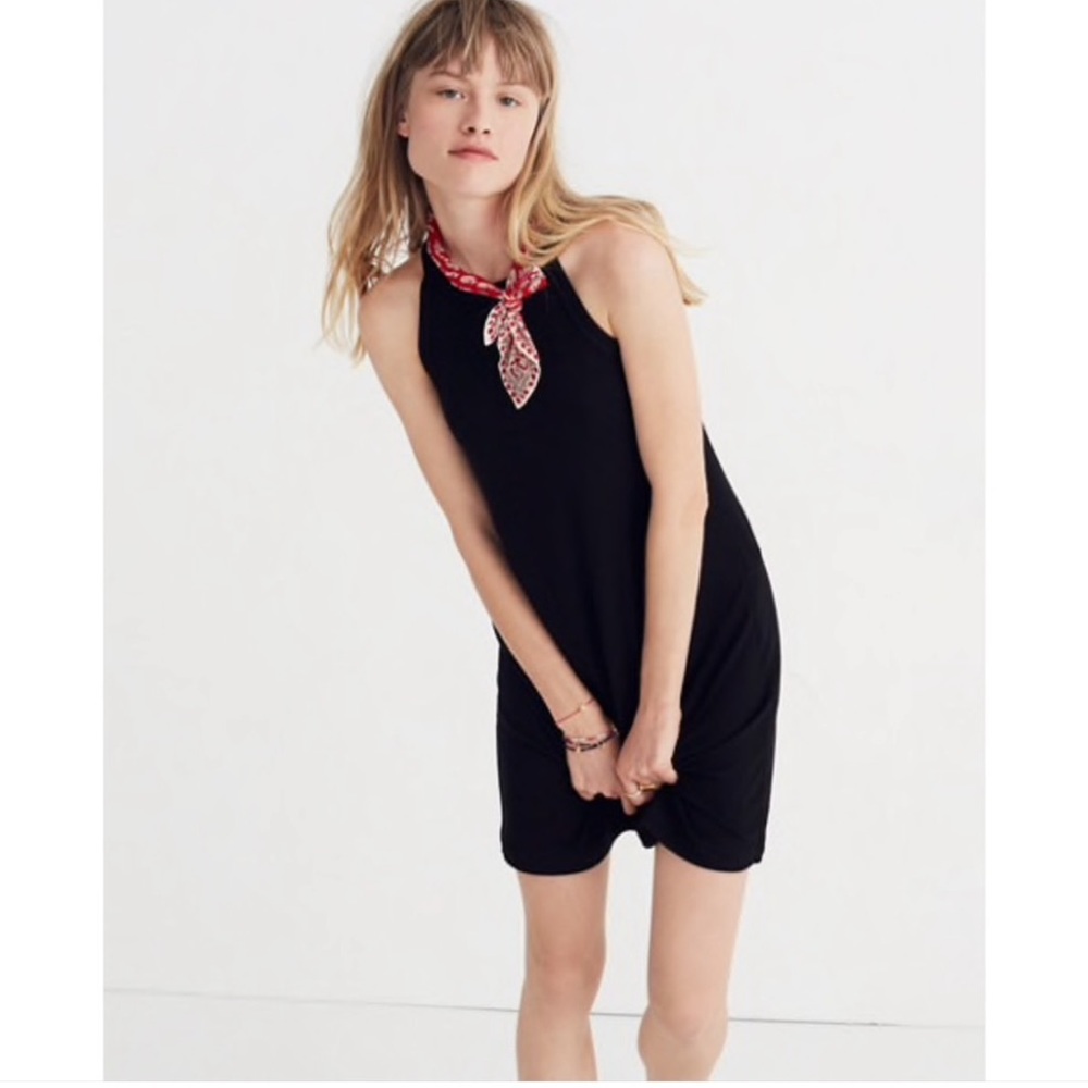 Madewell District Black Ribbed Sleeveless Tank Dress Knit Sleeveless XS